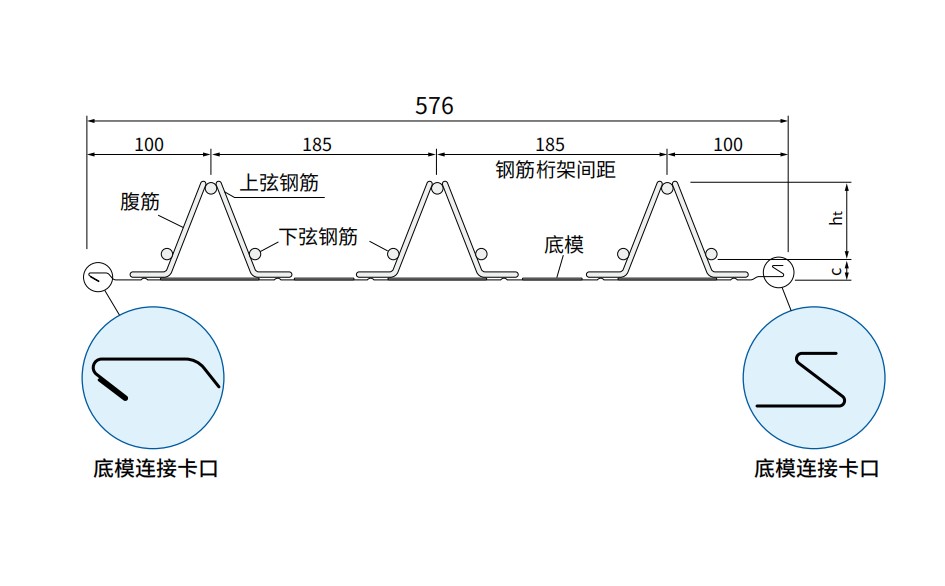 V 型双折边钢筋桁架楼承板